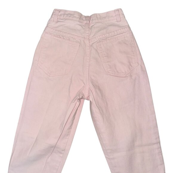 Vintage Jordache Skinny Tapered Leg Juniors Jeans 7 8 27 Pink Heart Buttons - Picture 7 of 9